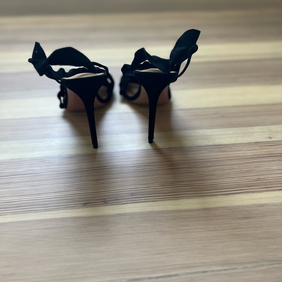 AQUAZURRA Ruffle Sandal black suede 37 NEW IN BOX - Picture 4 of 10